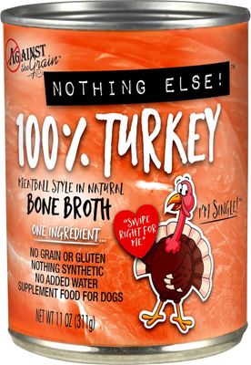 Evanger&#39;s Against the Grain 100% Turkey Wet Dog Food 11oz Can