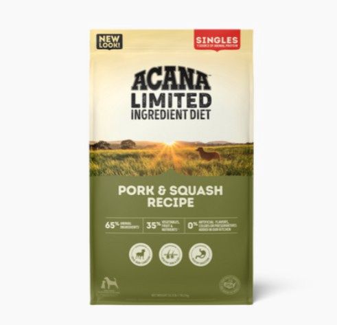 Acana Pork &amp; Squash Singles LID Dry Dog Food 22.5lb Bag