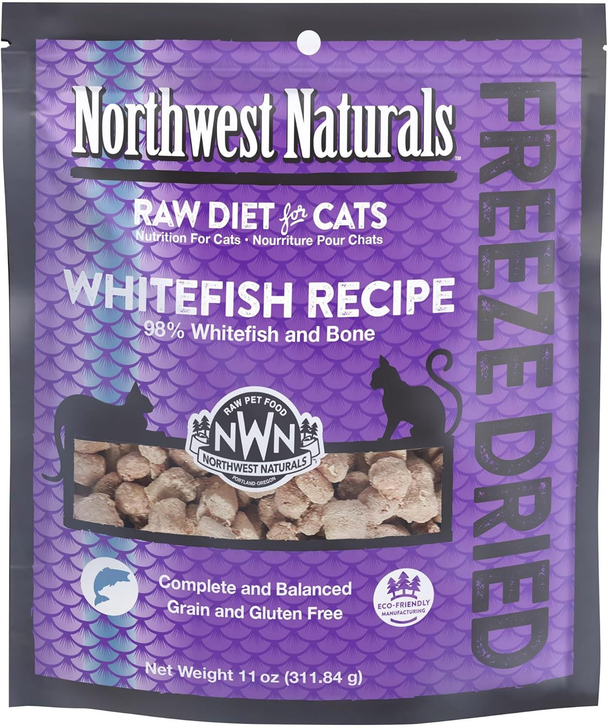 Northwest Naturals Cat Whitefish Nibbles Freeze Dried Cat Food 11oz Bag