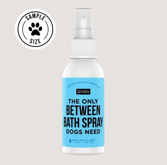 Natural Rapport The Only Between The Bath Spray Dog Needs, Amber &amp; Sandalwood Dog Cologne, Size: 3oz Bottle