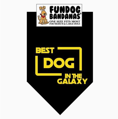 Best Dog in the Galaxy Pet Bandana, Black, Fits up to 28in