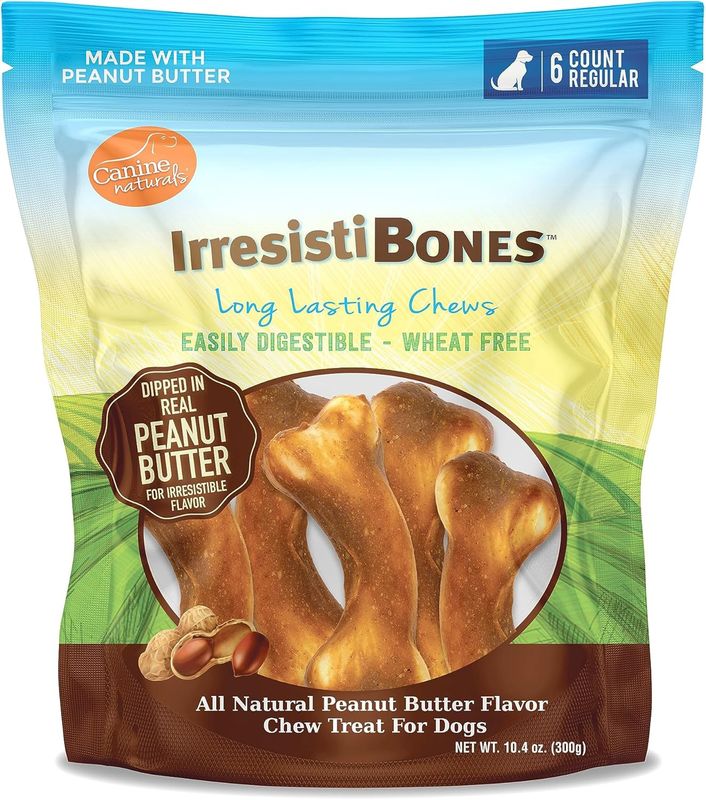 Canine Naturals IrresistaBones Chicken &amp; Peanut Butter Dog Chew 4.5in 6/Pak