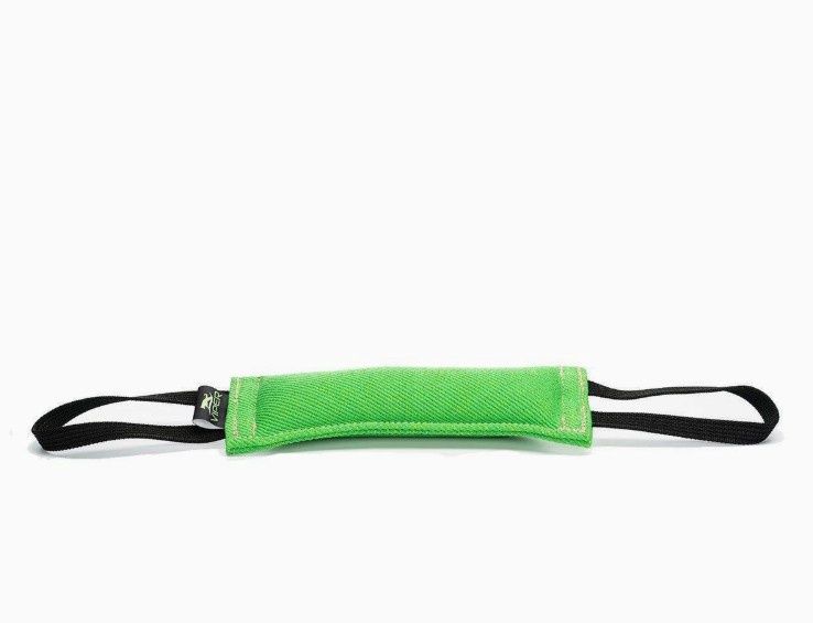 Dogline Viper French Linen Tug Dog Toy, 2 Handle Green