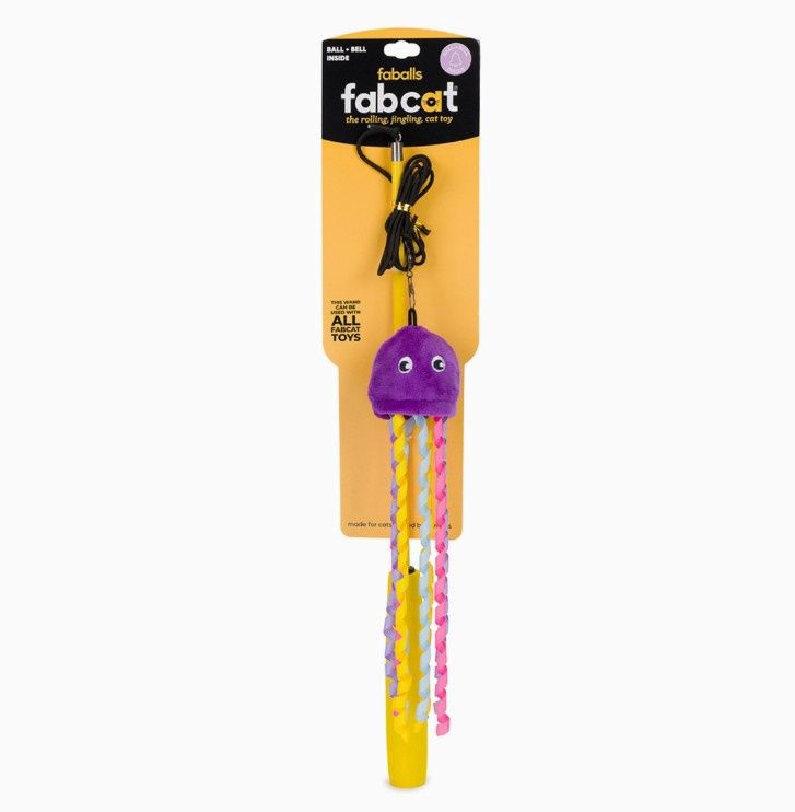 fabcat Faball Jellyfish Teaser Wand Cat Toy