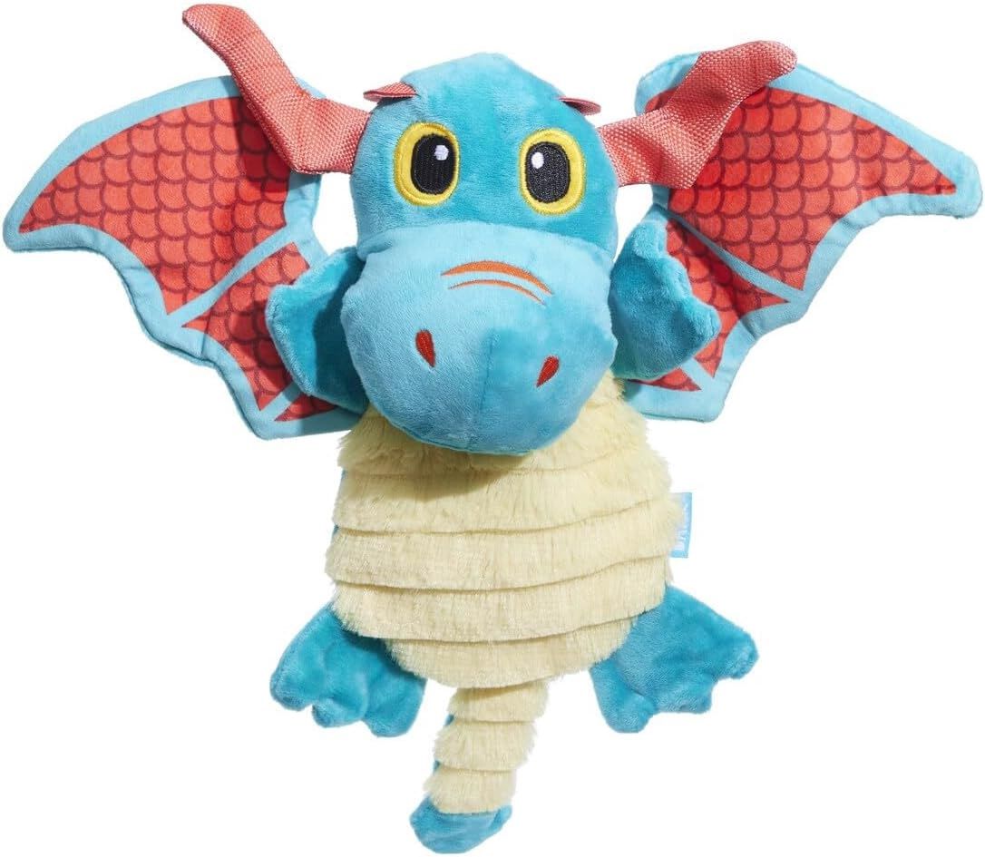 BarkBox Grimbold The Dragon Squeaky Plush Crinkly Tug &amp; Shake Dog Toy 7.5&quot;