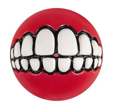 Kong Holiday Grinz Squeak Ball by Rogz Dog Toy, Medium