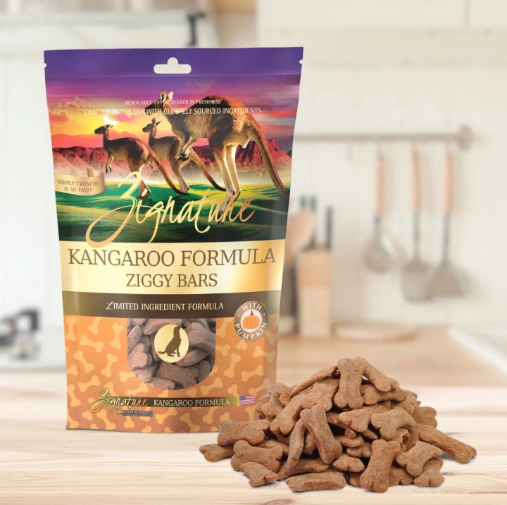 Zignature Ziggy Bars Kangaroo Formula Dog Treat Biscuits 12oz Bag