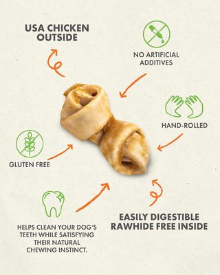 Canine Naturals Hide-Free Chicken Mini Knots Dog Treats, 12/pak