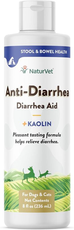 Naturvet Anti-Diarrhea Liquid Plus Kaolin for Dogs and Cats 8 Oz