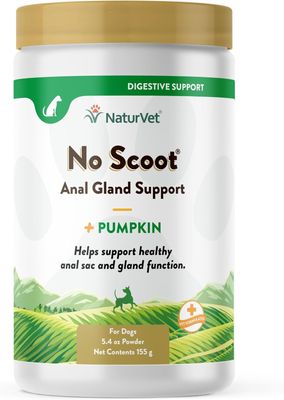 NaturVet No Scoot Supplement Powder Plus Pumpkin for Dogs  155g (30 Day Supply)