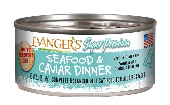 Evanger&#39;s Cat Super Premium Seafood &amp; Caviar Wet Food 5.5oz Can, Quantity: Each (1 Can)