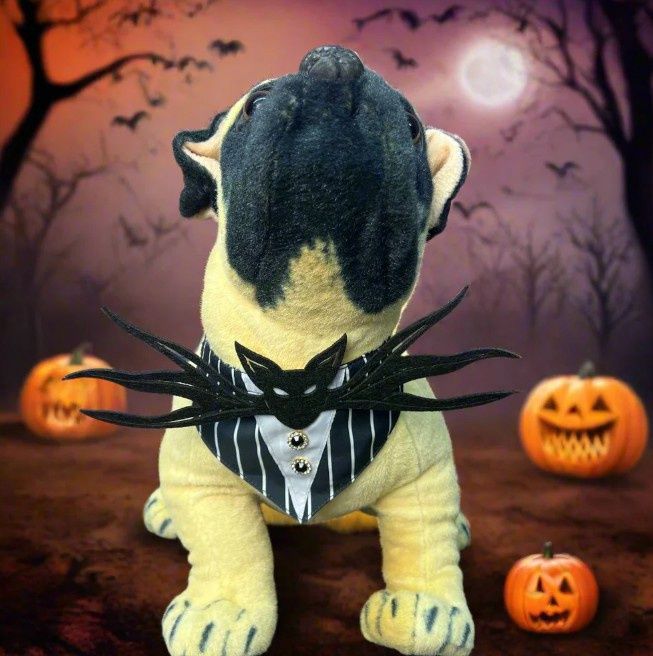Jack Pupington Halloween Tie-On Dog Bib, Fits 10-22in