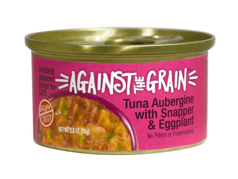 Evanger&#39;s Against The Grain Cat Tuna Aubergine Snapper &amp; Eggplant Wet Food 2.8oz Can, Quantity: Each (1 Can)