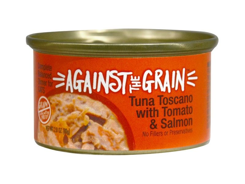 Evanger&#39;s Against The Grain Cat Tuna Toscana Tomato &amp; Salmon Wet Food 2.8oz Can, Quantity: Each (1 Can)