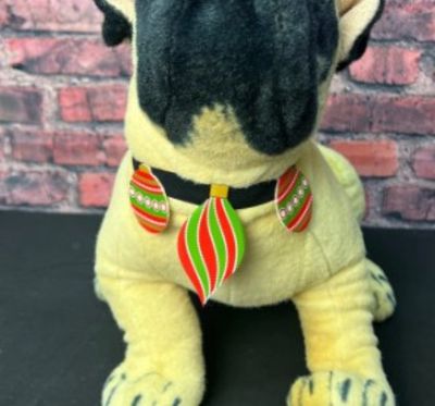 Felt Christmas Bulb Dog Neckband, Holiday Pet Accessory