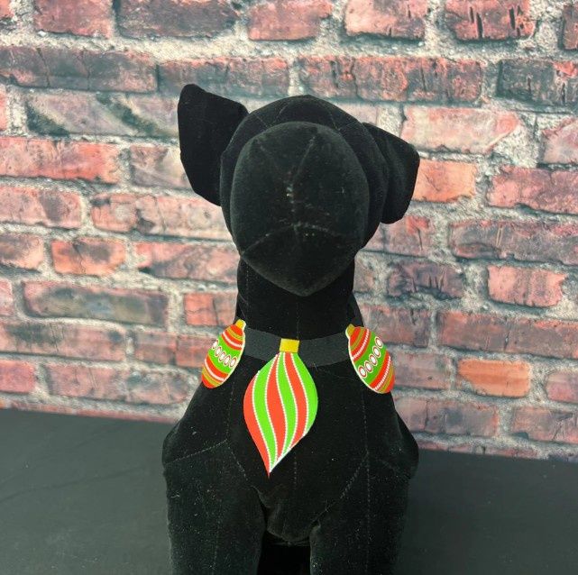 Felt Christmas Bulb Dog Neckband, Holiday Pet Accessory