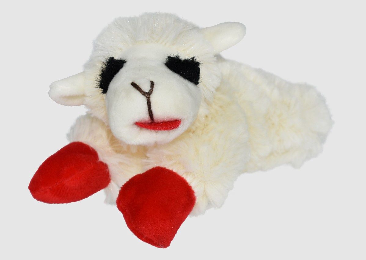 Multipet Lambchop Mini Plush Squeaky Dog Toy 6”