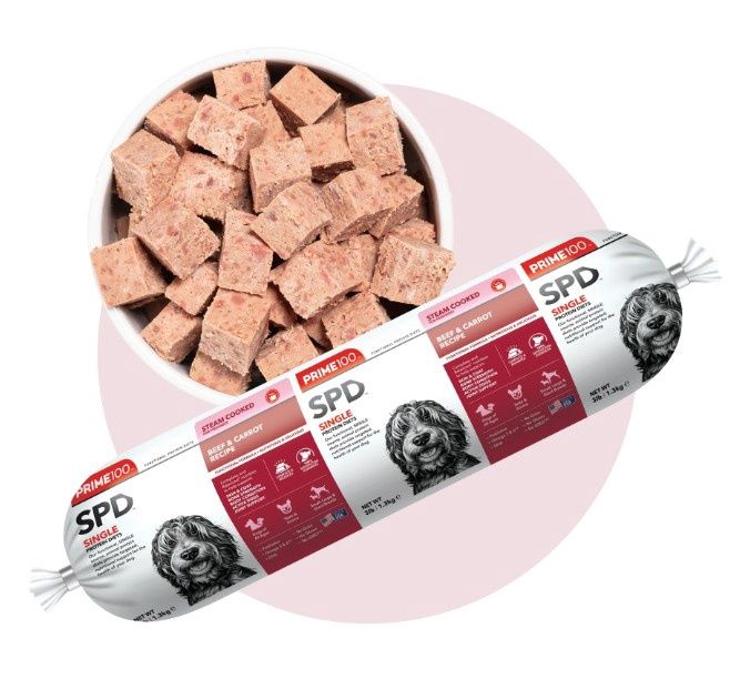 Prime100 SPD Beef &amp; Carrot Fresh Food 3lb Roll