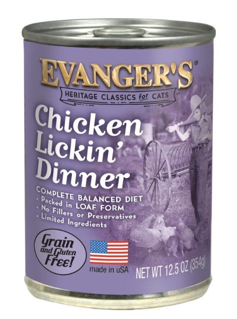 Evanger&#39;s Cat Classic Chicken Lickin&#39; Dinner Grain Free Wet Food 12.8oz, Quantity: Each (1 can)