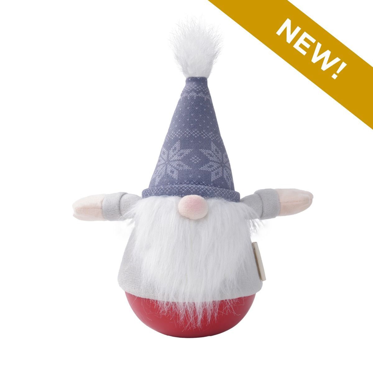 Tall Tails Gnome Roly Poly Plush Squeaker Dog Toy, 11in