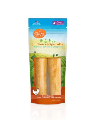 Canine Naturals Hide-Free Chicken Roll 10in XL Dog Chew Treat 2/pak