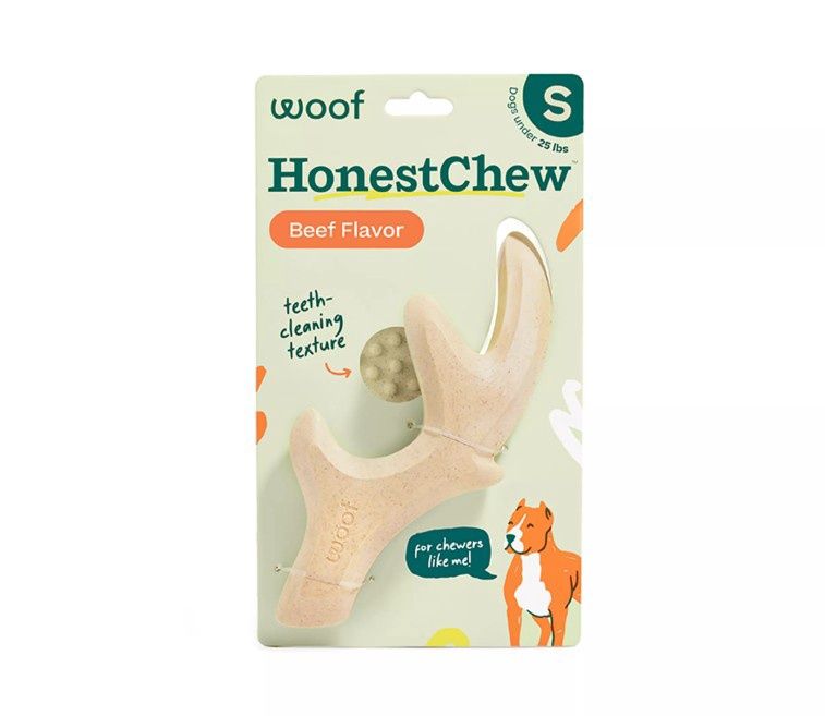 Woof HonestChew Durable Plant Based Strong Dog Chew, Shape: Antler, Size: Small