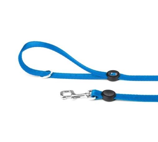 Memopet Flat Leash 6ft Long 1/2in Wide in Blue