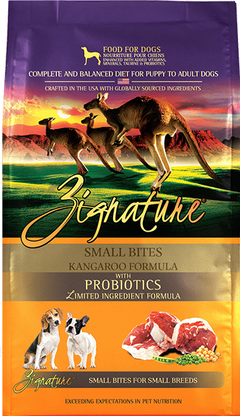 Zignature Kangaroo Formula Small Bites Dry Dog Food