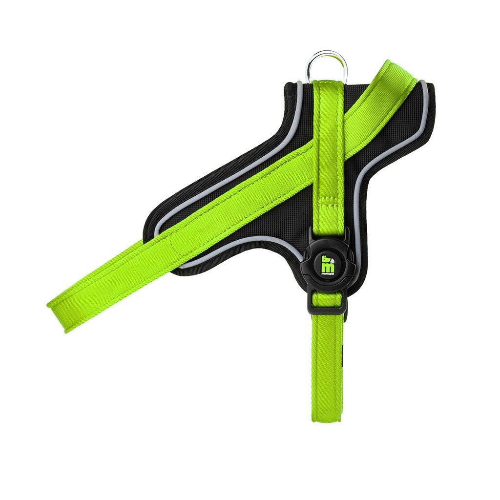 Memopet NFC Microchip Y Harness Collection for Dogs, Color: Bright Green, Size: XXL