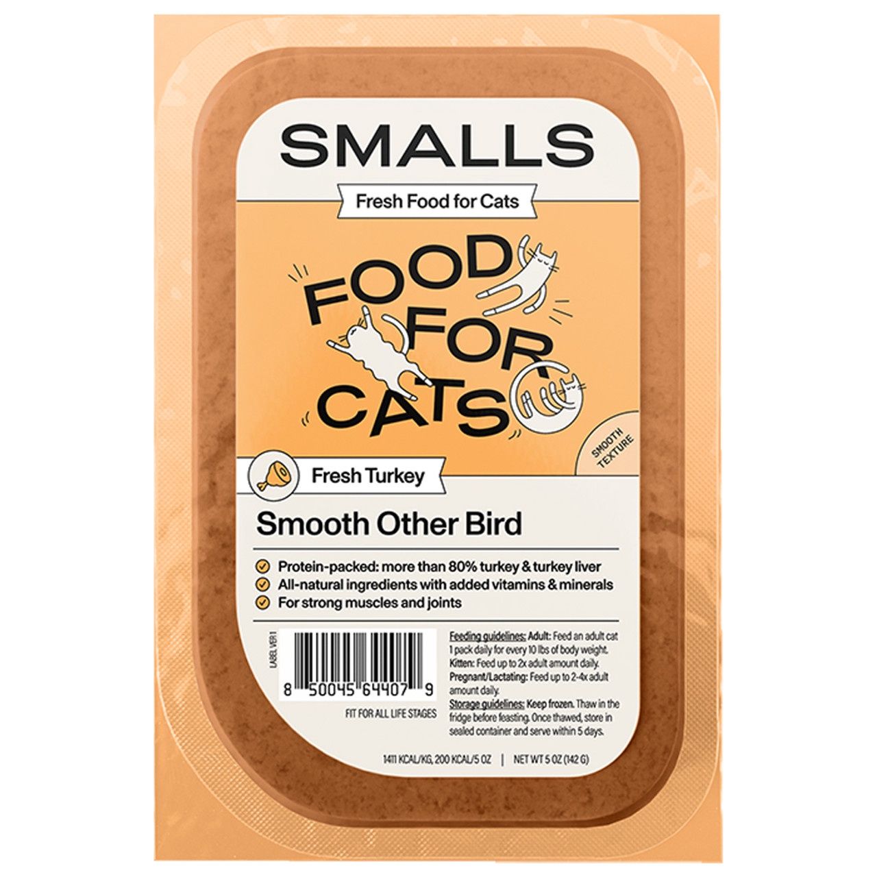 Smalls Cat Pate Smooth Other Bird Frozen Gently Cooked Food 5oz Tub, Quantity: Other Bird (Turkey) 5oz