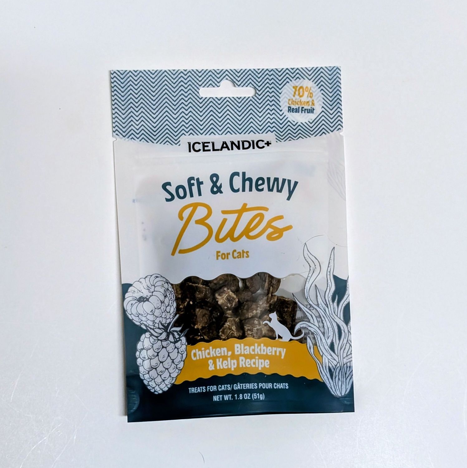 Icelandic+ Cat Chicken Blackberry &amp; Kelp Soft &amp; Chewy Bites Treats 1.8oz Bag