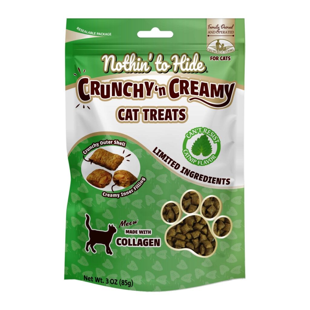 Fieldcrest Farms Cat Nothin' to Hide Catnip Crunchy &amp; Creamy Cat Treats, 3oz Bag