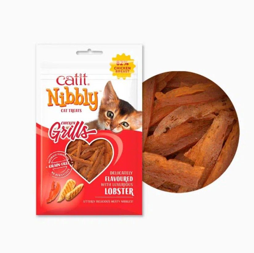 Catit Nibbly Grills Chicken &amp; Lobster Cat Treat 1.05oz Bag