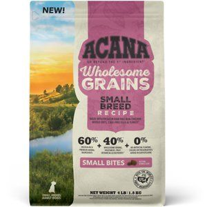 Acana Wholesome Grains Small Breed Recipe with Real Chicken Eggs and Turkey Dry Dog Food 4 Lbs.