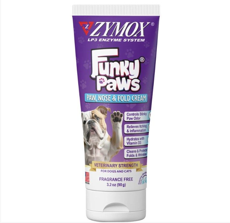 Zymox Funky Paws, Paws Nose &amp; Fold Cream for Pets, 3.2oz Tube