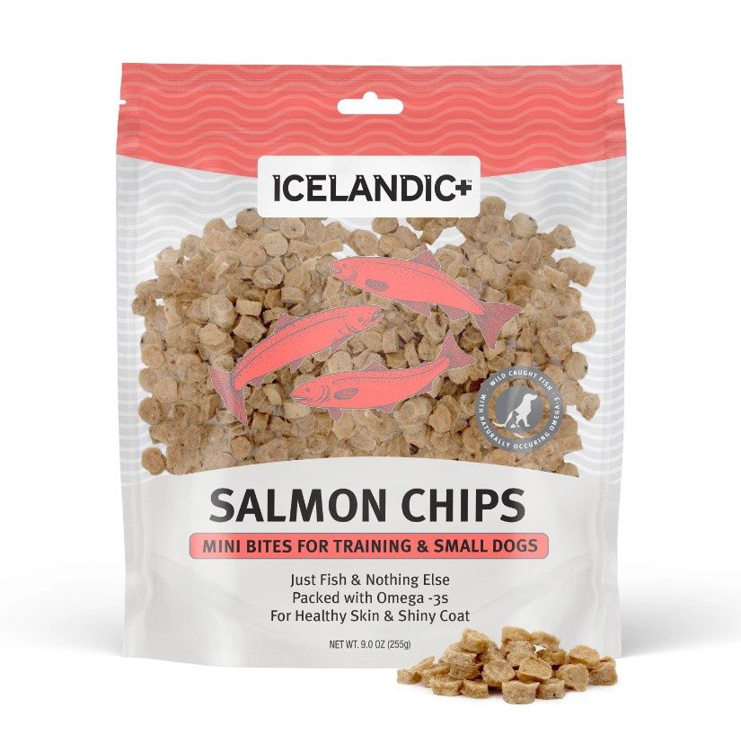Icelandic+ Mini Training Salmon Chips Dog Treats, 9oz Bag