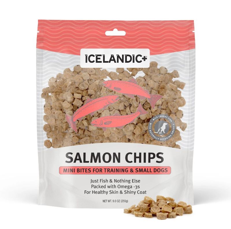 Icelandic+ Mini Training Salmon Chips Dog Treats, 9oz Bag