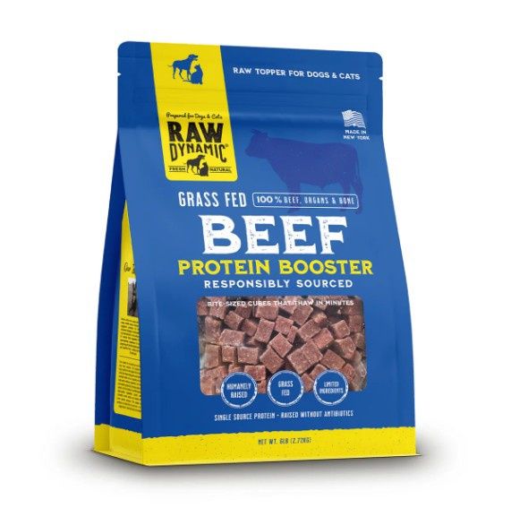 Raw Dynamic Frozen Raw Protein Booster Topper for Dogs and Cats 6lb Bag, Protein: Beef