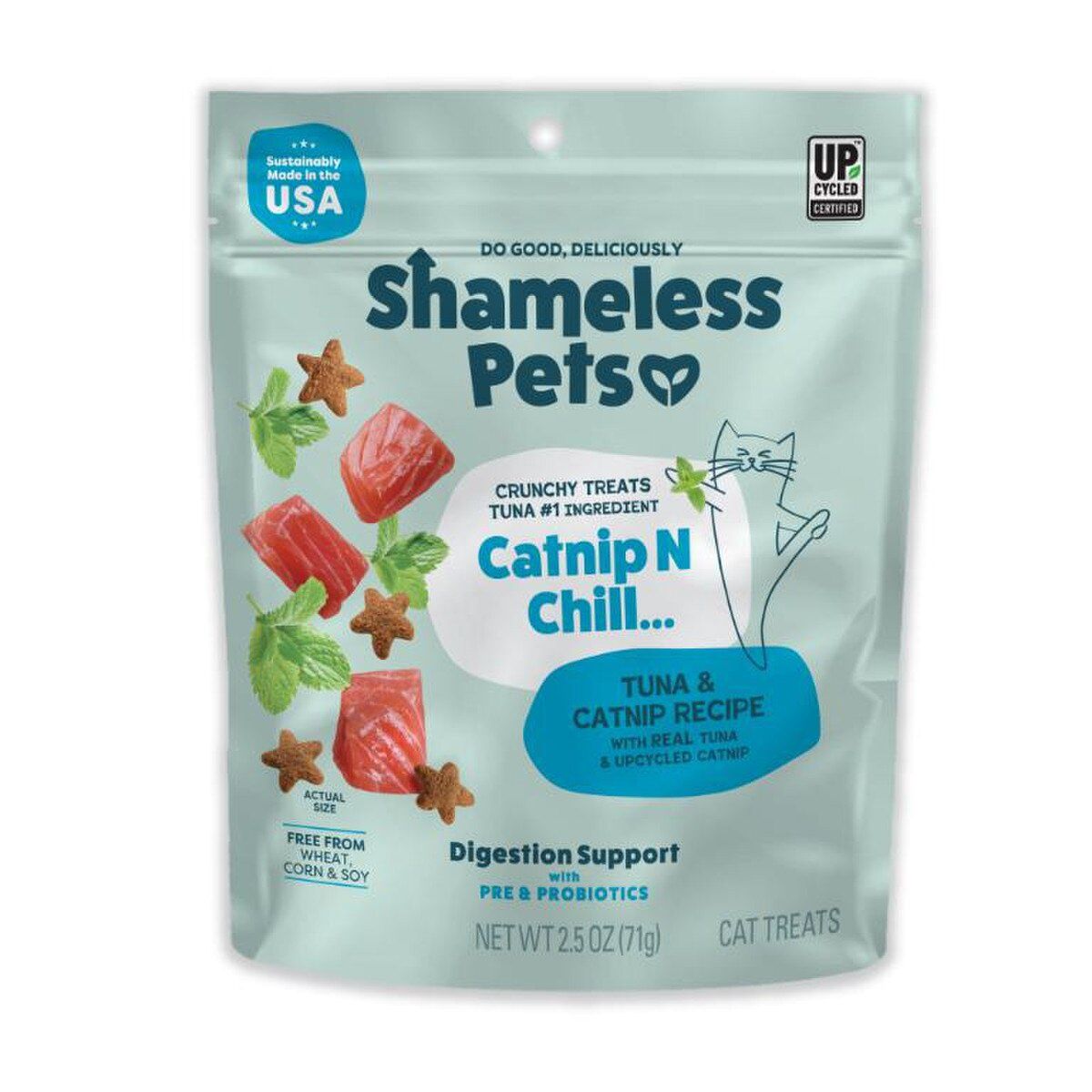 Shameless Pets Catnip N Chill Crunchy Tuna Cat Treats 2.5oz Bag