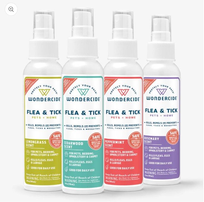 Wondercide Flea, Tick, Mosquito Spray Repellant for Dogs, Cats, Home Treatment with Natural Essential Oils 4oz Bottle