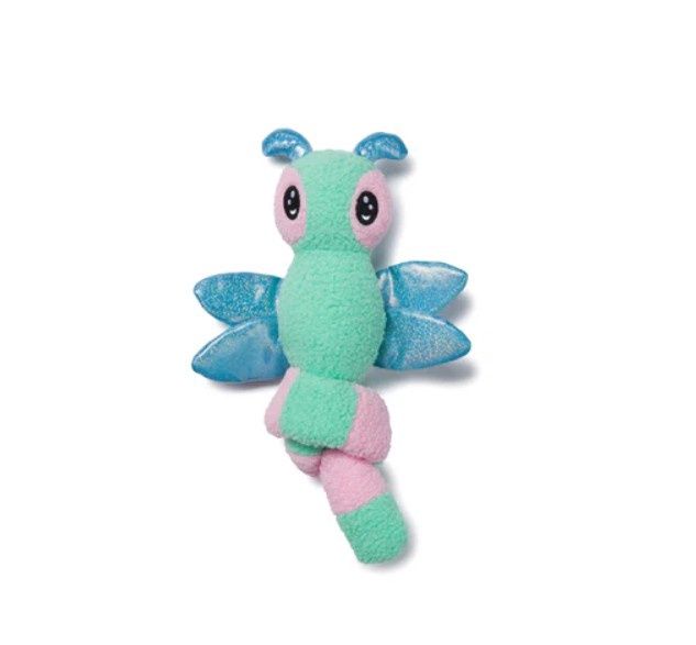 Fabdog Mini Twisty Flamingo 2.5ft Long Plush Dog Toy, Character: Dragonfly