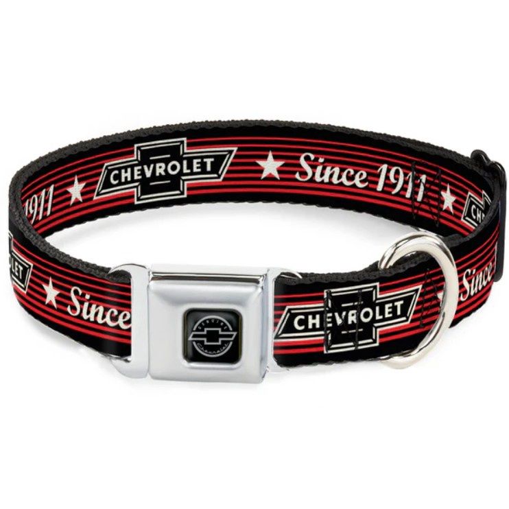 Buckle Down VINTAGE CHEVROLET SINCE 1911 Seatbelt Dog Collar