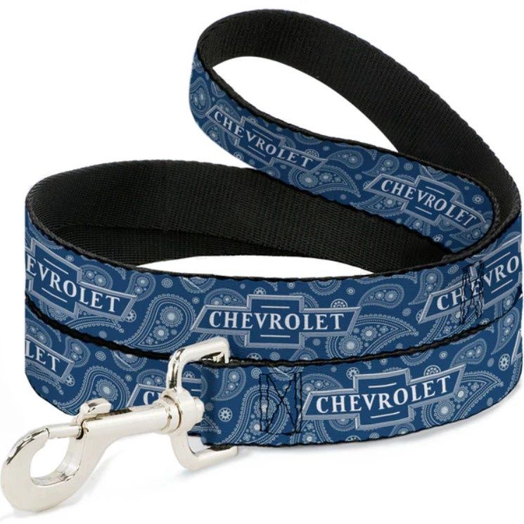 Buckle Down CHEVROLET Blue Paisley Dog Leash 6ft Long