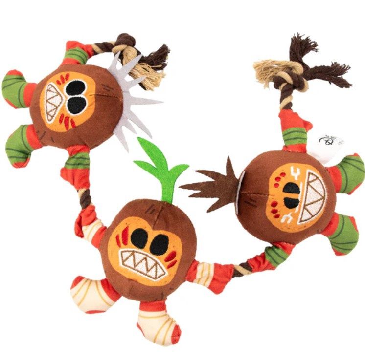 Moana Kakamora Coconut Monster Trio Plush and Rope Squeaker Toy