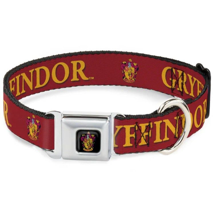 Buckle Down HOGWARTS HOUSE CRESTS Seatbelt Dog Collar, House: Gryffindor, Size: Small 1in (9.5" - 13")