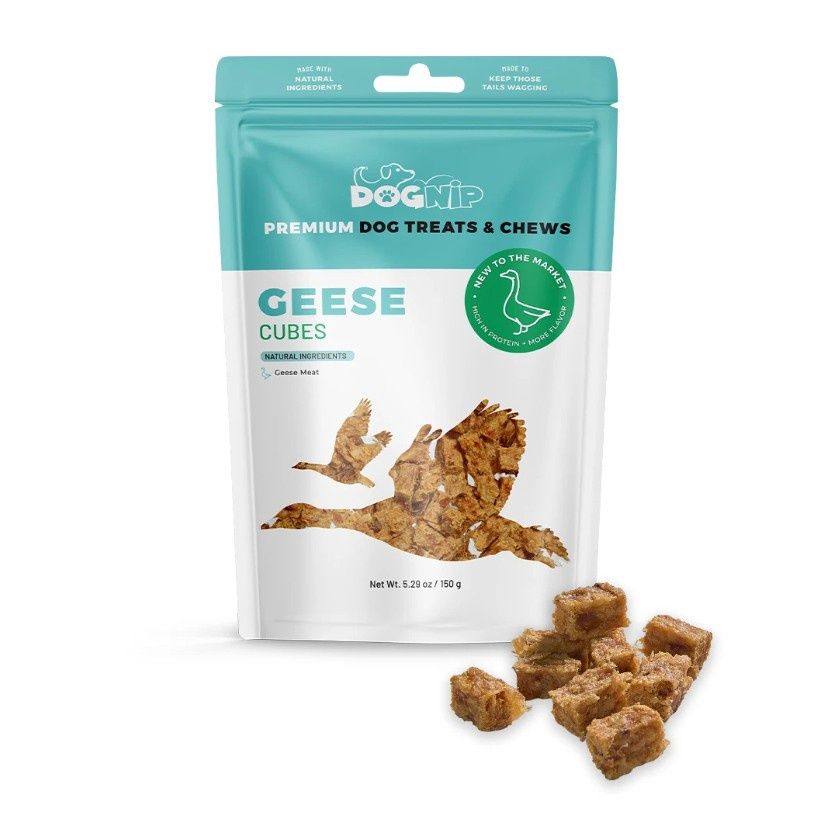 DogNip Geese Cubes, Novel Protein Dog Treat, 5.29oz Bag