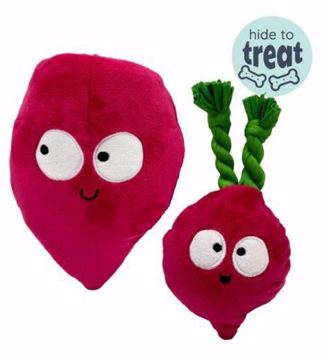 Huxley &amp; Kent Beet Popn Fetch 2-in-1 Ball Plush Dog Toy