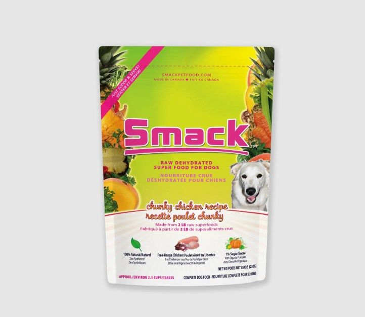 Smack Raw Dehydrated Superfood, Chunky Chicken Dog Food, Size: 8.8oz Bag