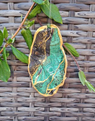 Anhänger Grün-schwarz-gold