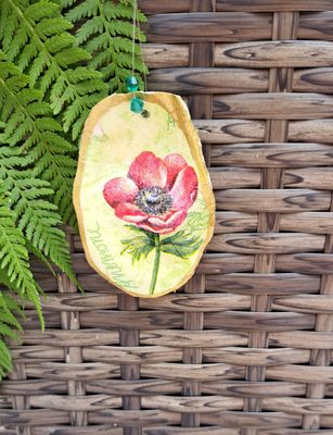 Anhänger Anemone rot